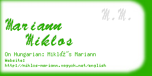 mariann miklos business card